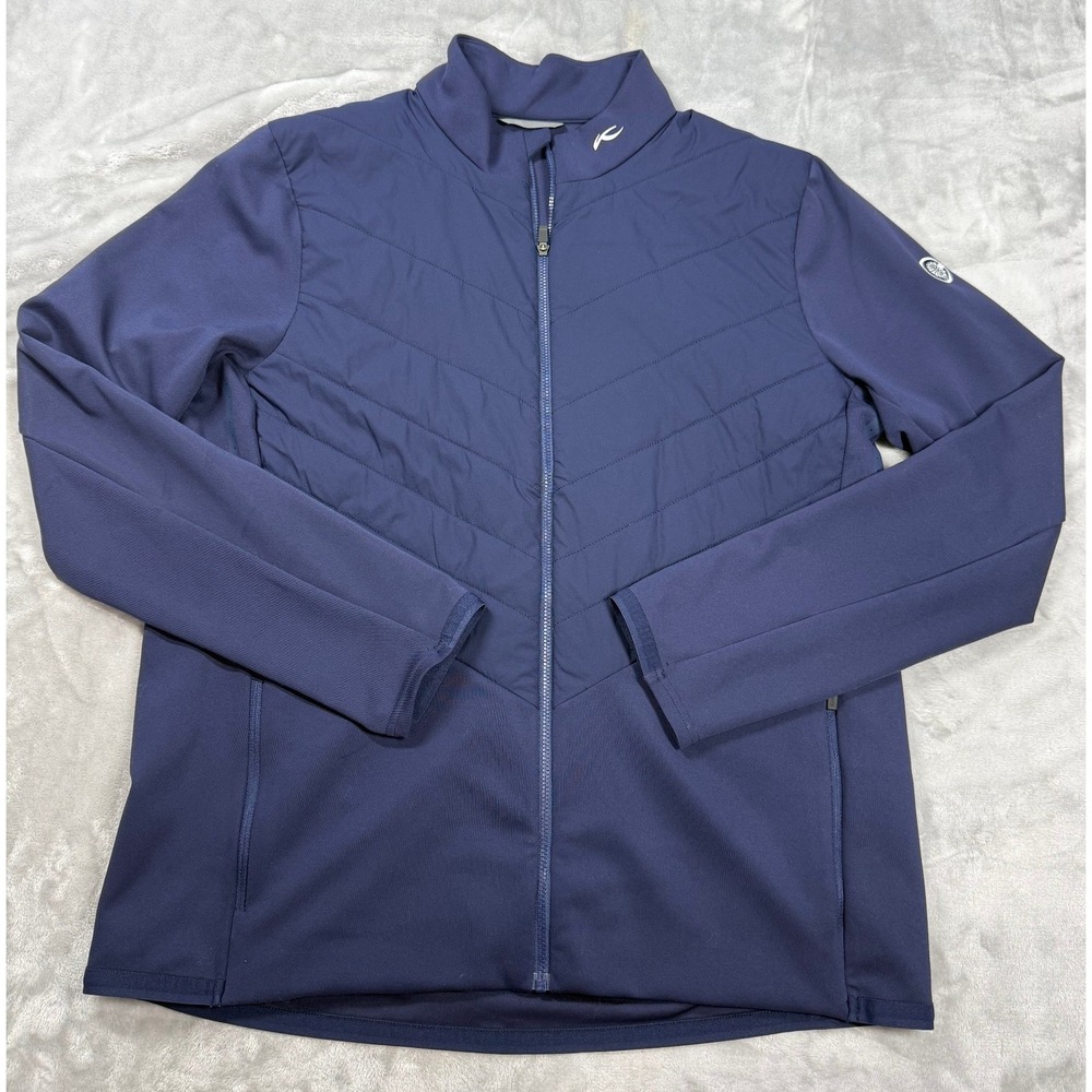 KJUS Men's Large/52 Release Jacket Navy Blue Golf Hybrid Quilted Front